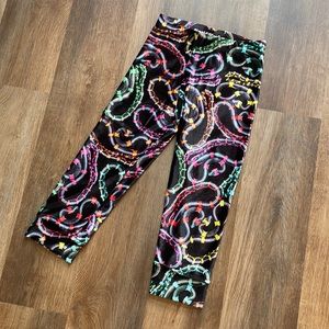 Blackmilk, neon snakes, velvet crop leggings size Small